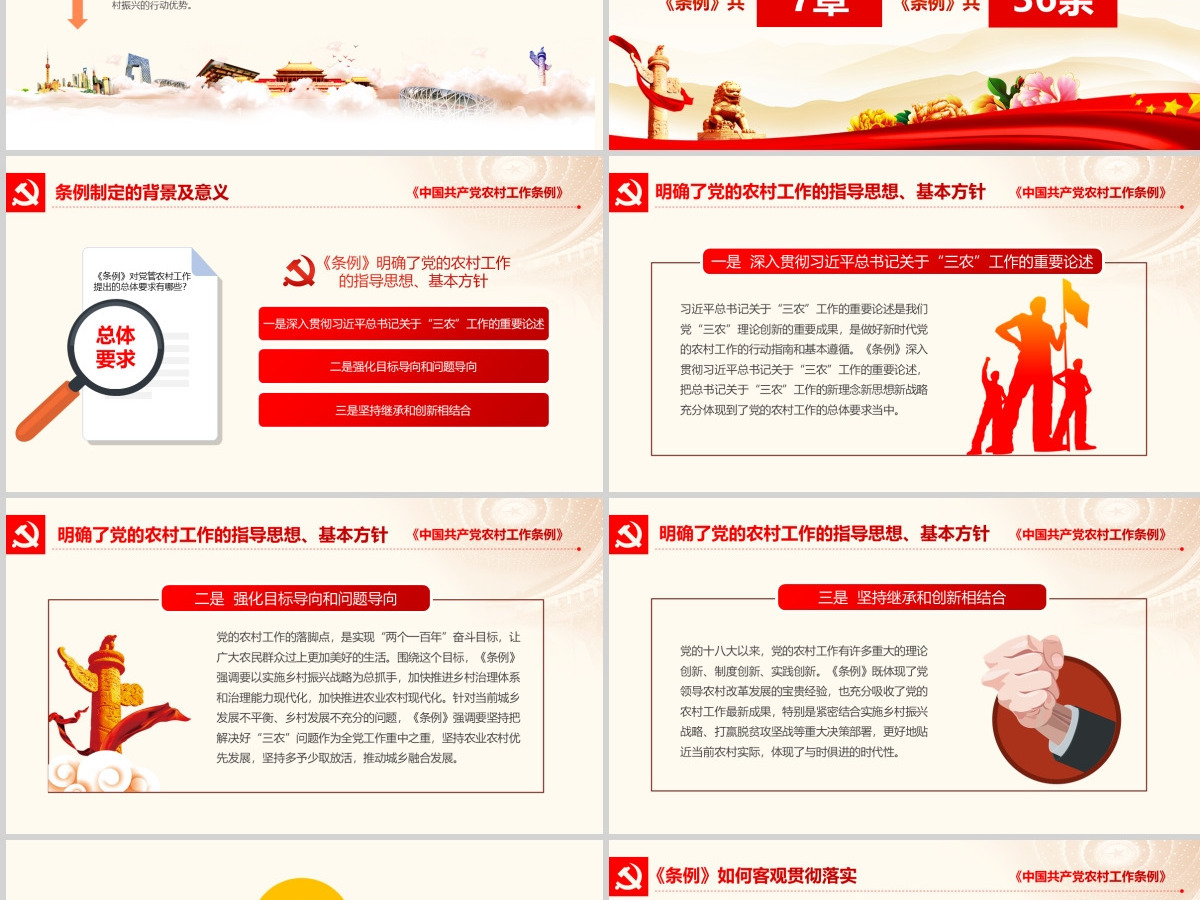 原创中国共产党农村工作条例学习解读ppt-版权可商用 原创中国共产党农村工作条例学习解读ppt-版权可商用
