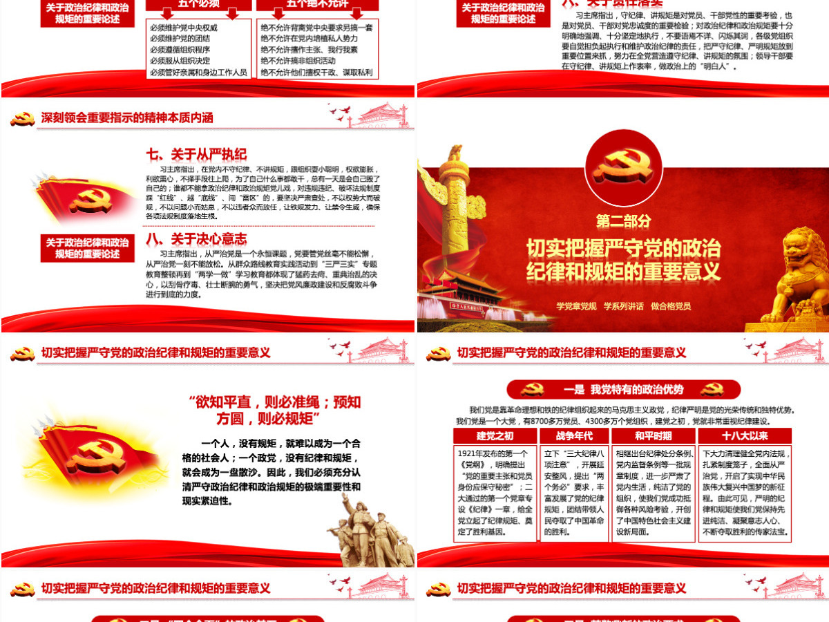 两学一做之讲规矩有纪律学习教育ppt 两学一做之讲规矩有纪律学习教育ppt