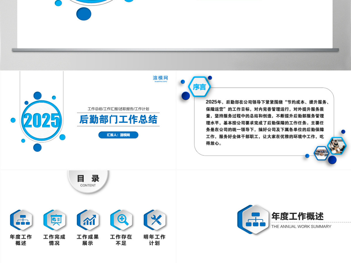 后勤管理后勤处新年计划年终总结PPT模板