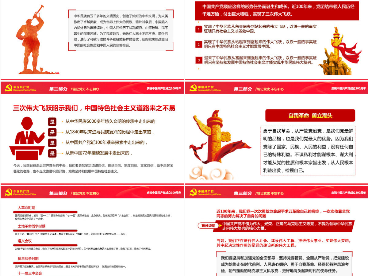铭记党史不忘初心红色党政风热烈庆祝中国共产党成立101周年专题党课课件模板PPT 铭记党史不忘初心红色党政风热烈庆祝中国共产党成立101周年专题党课课件模板PPT