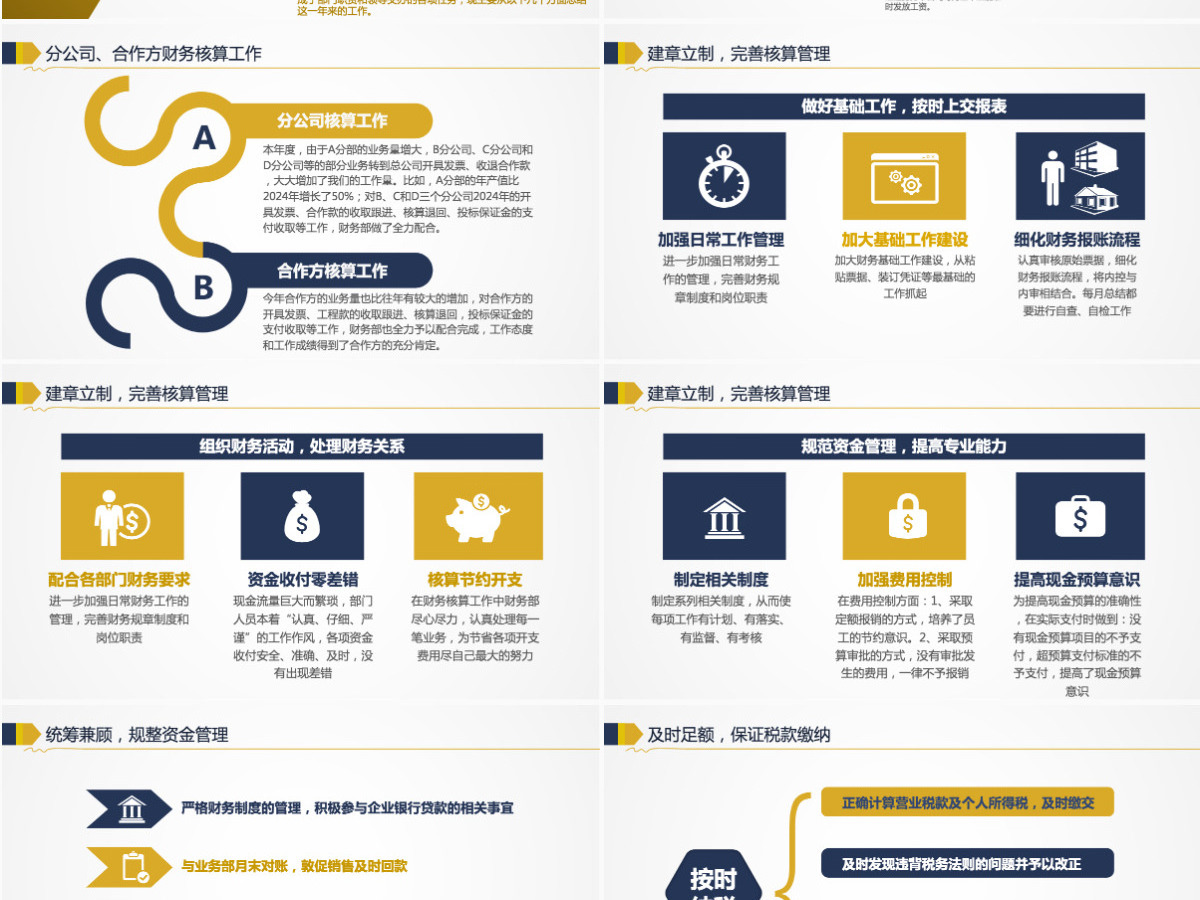 财务工作总结ppt模板幻灯片