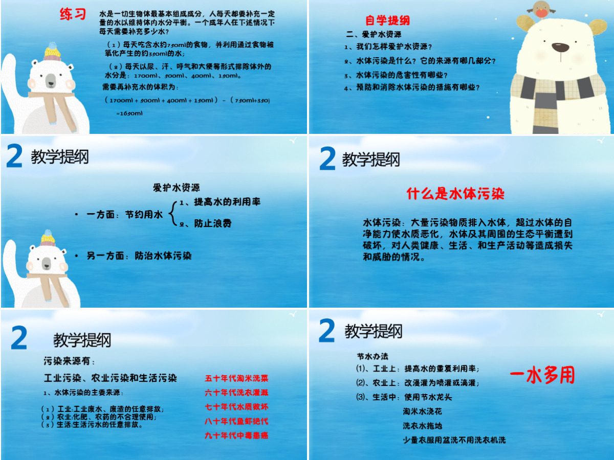 爱护水资源小学语文课件PPT模板