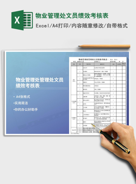 2022年物业管理处文员绩效考核表
