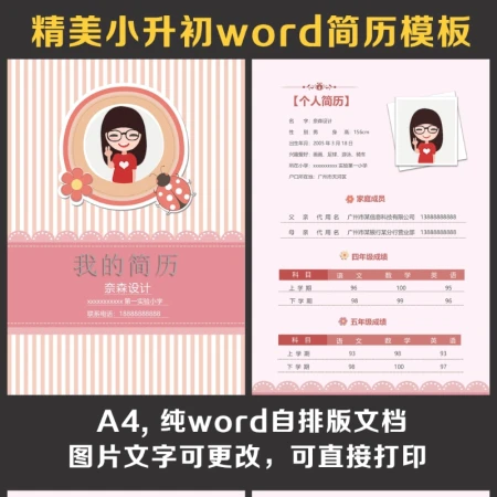 小升初简历