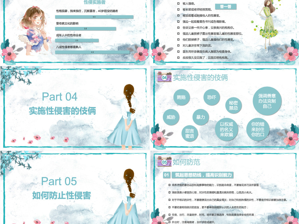 绿色水彩未成年性侵害预防类性侵害预防安全教育PPT模版 绿色水彩未成年性侵害预防类性侵害预防安全教育PPT模版