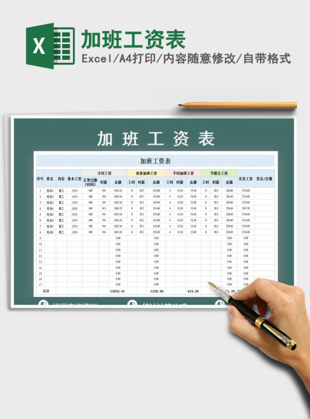 2021年加班工资表
