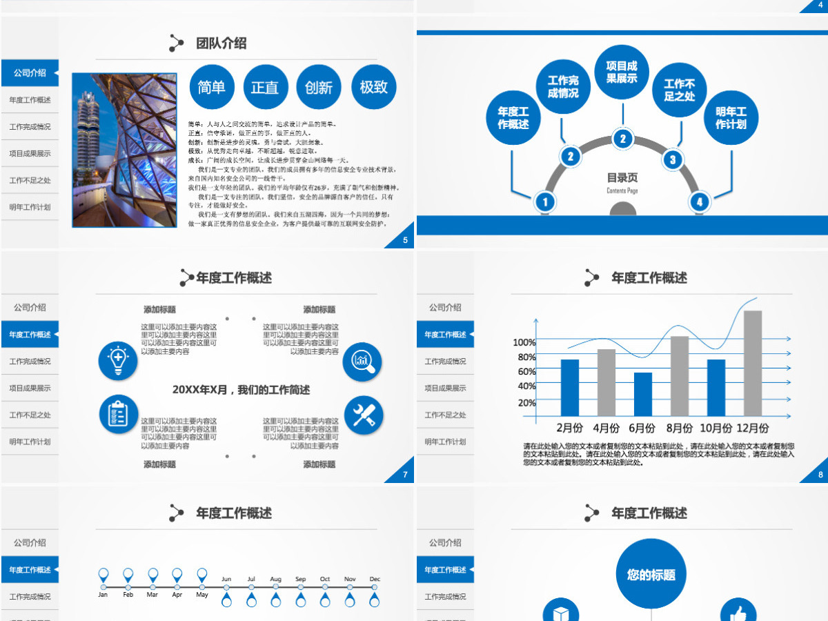2023年微立体大气年终总结工作汇报PPT模板