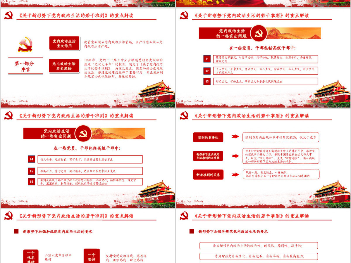 关于新形势下党内政治生活的若干准则PPT