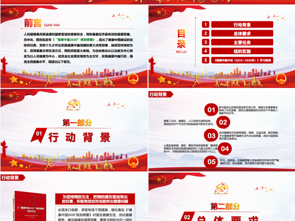 原创关于实施健康中国行动的意见健康中国2030规划纲要党政党课PPT-版权可商用 原创关于实施健康中国行动的意见健康中国2030规划纲要党政党课PPT-版权可商用