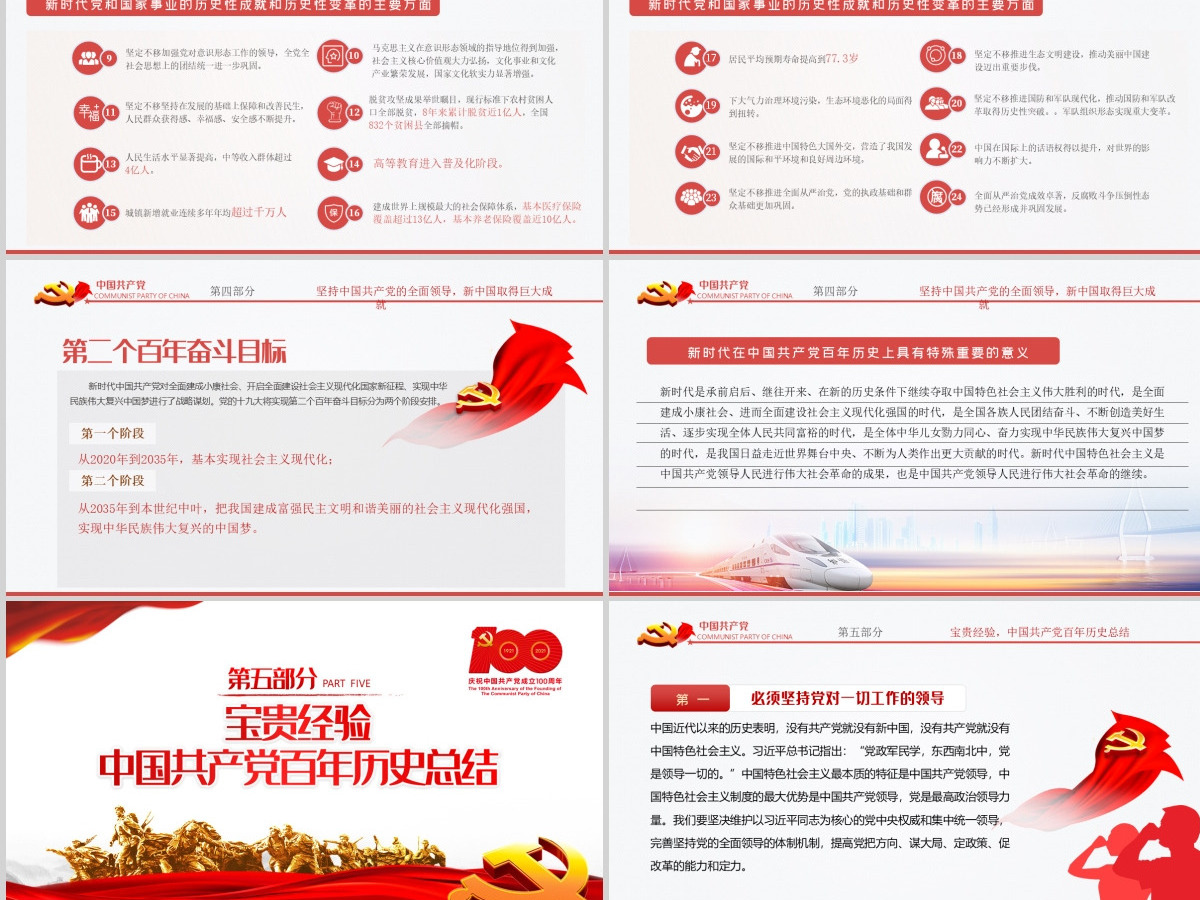 庆祝建党一百周年中国共产党党史讲座PPT--含讲稿