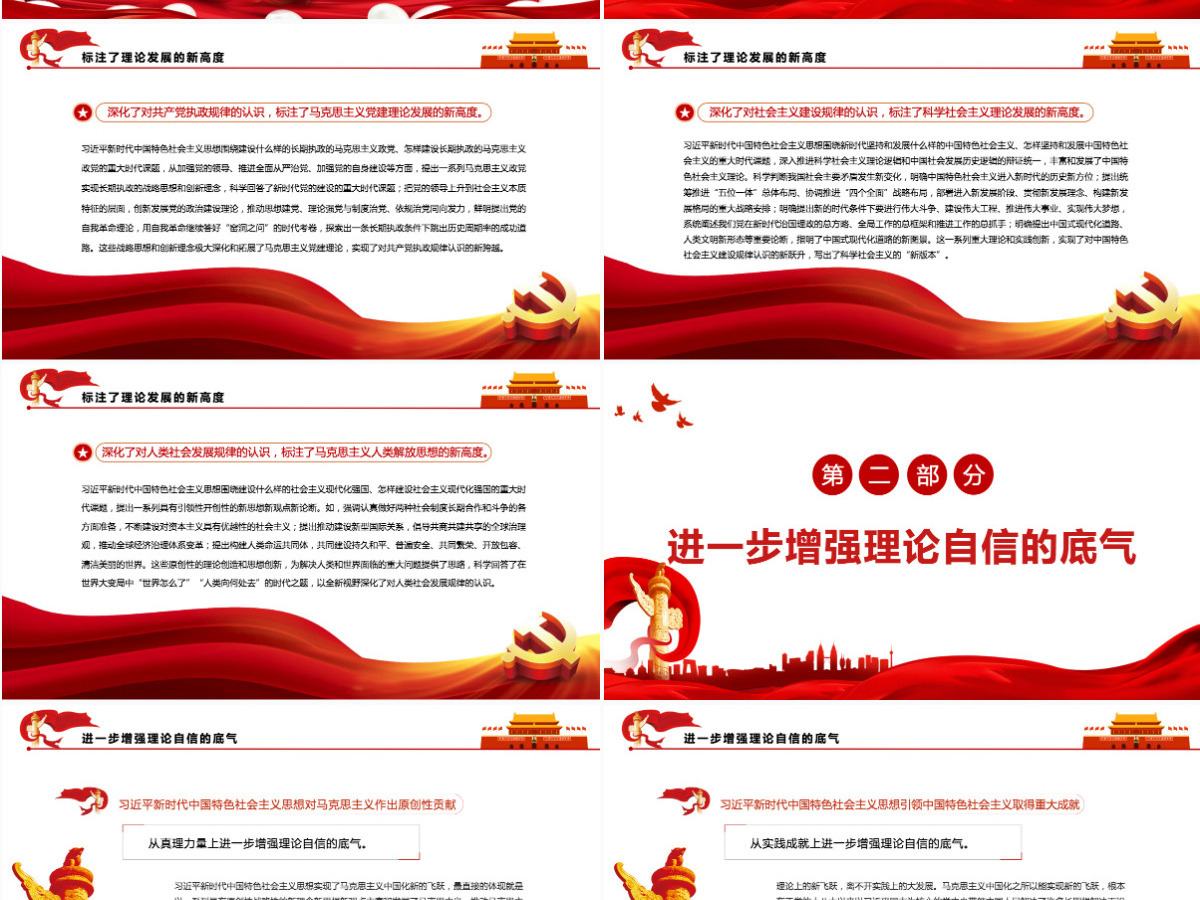 马克思主义中国化新的飞跃更加坚定理论自信红色简约风党员干部深入学习《决议》专题党课PPT-含讲稿 马克思主义中国化新的飞跃更加坚定理论自信红色简约风党员干部深入学习《决议》专题党课PPT-含讲稿