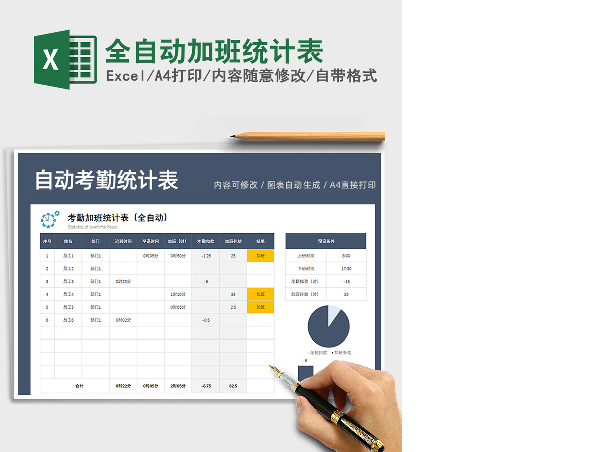2021年全自动加班统计表