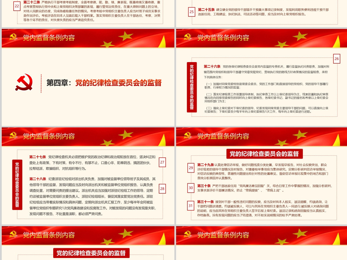 精细解读中国共产党党内监督条例PPT