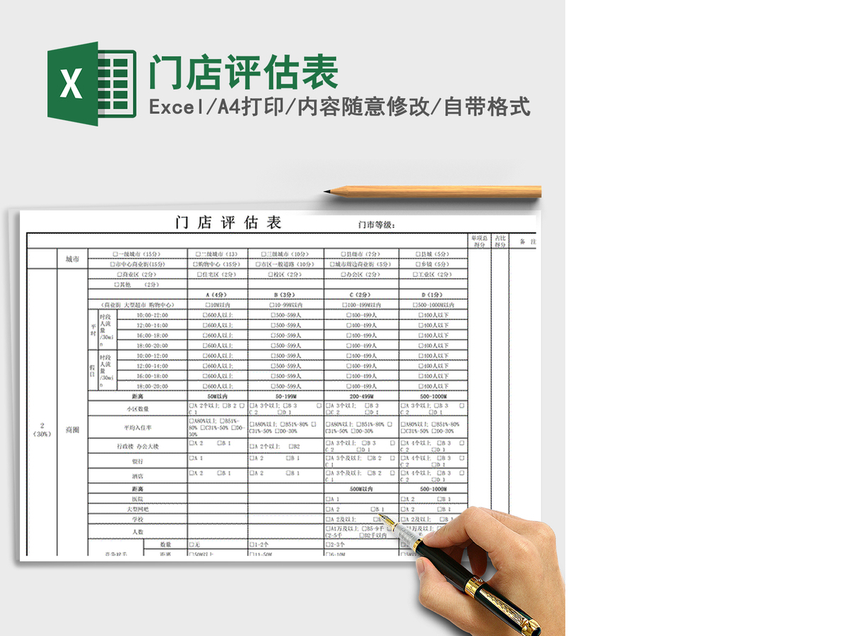 2021年门店评估表 2021年门店评估表