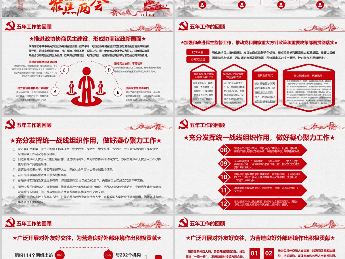 2018聚焦两会之政协十三届一次会议解读党政党课学习工作汇报PPT模板