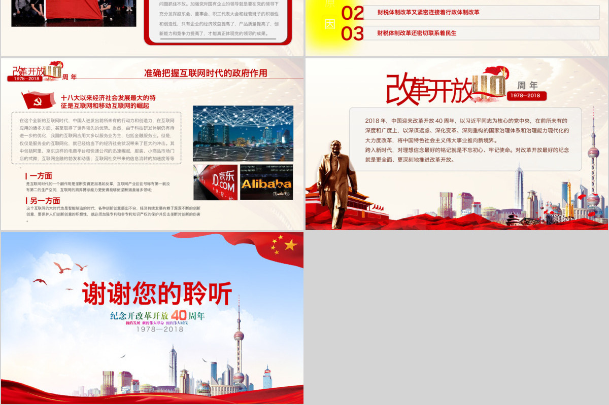 原创深化改革开放40周年成就经验党政党建党课