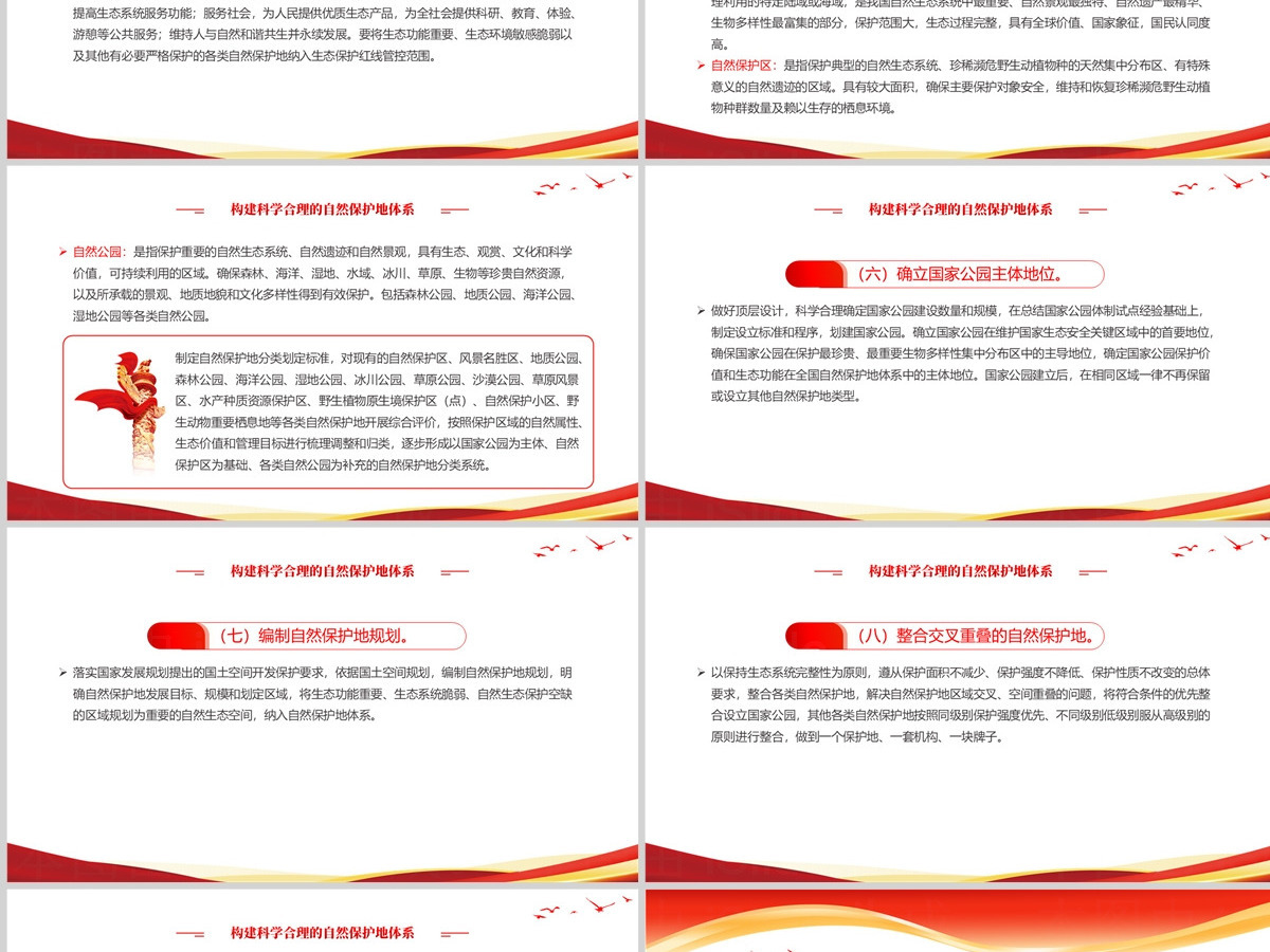 红色创意《关于建立以国家公园为主体的自然保护地体系的指导意见》PPT