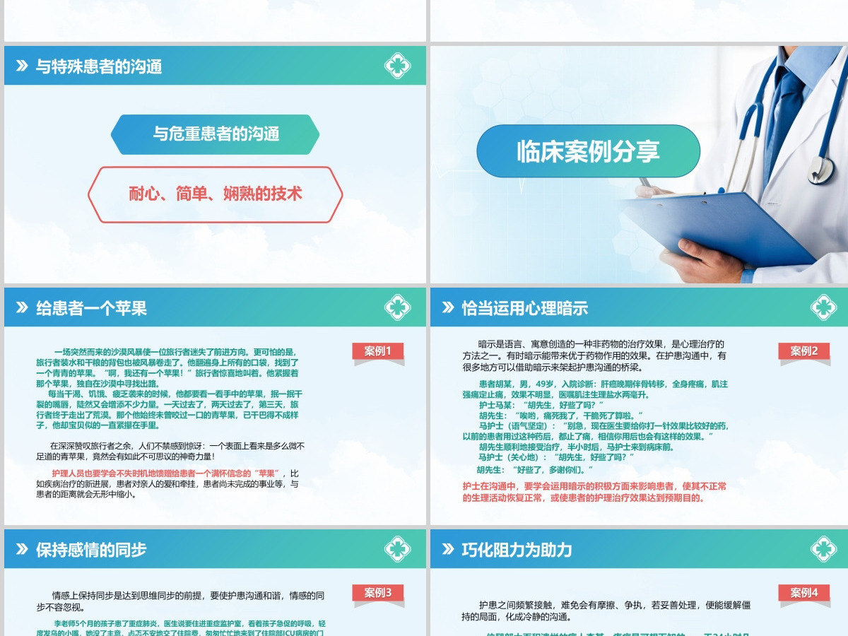 绿色简约风医患沟通技巧培训课件PPT