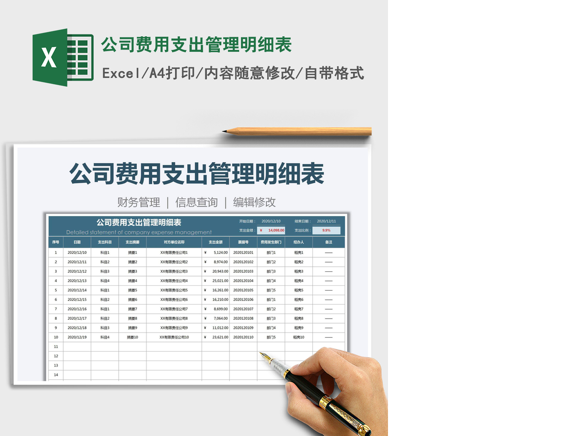 2021年公司费用支出管理明细表 2021年公司费用支出管理明细表
