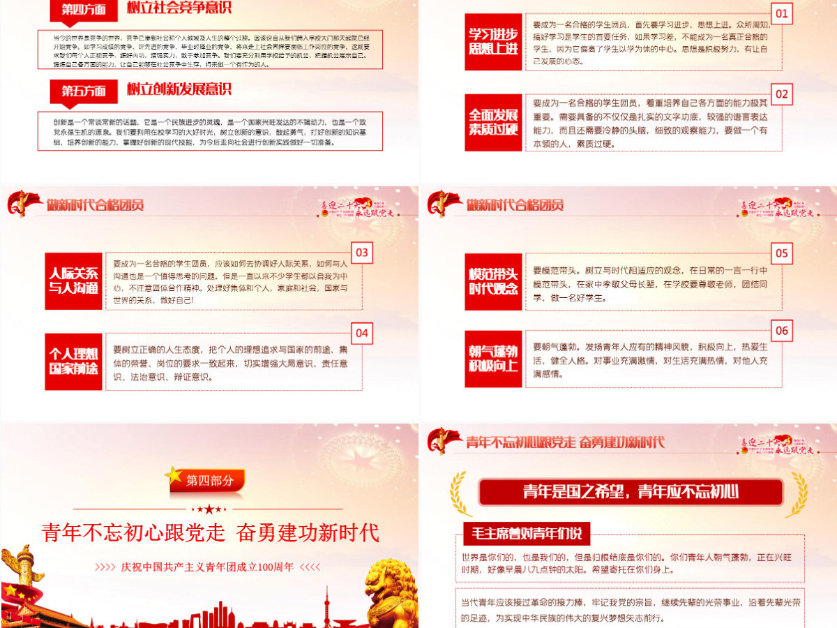 做新时代合格团员红色党政风喜迎二十大永远跟党走庆祝中国共产主义青年团成立100周年专题党课课件模板PPT-含讲稿 做新时代合格团员红色党政风喜迎二十大永远跟党走庆祝中国共产主义青年团成立100周年专题党课课件模板PPT-含讲稿