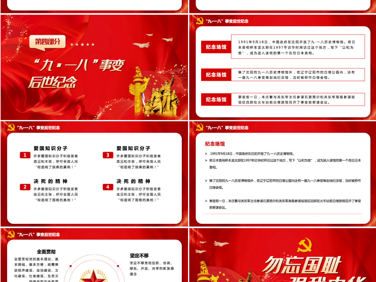 以史为鉴振兴中华勿忘国耻九一八事变历史爱国主义教育PPT