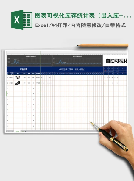 2021年图表可视化库存统计表(出入库+销售统计+定价表+自动 2021年图表可视化库存统计表(出入库+销售统计+定价表+自动