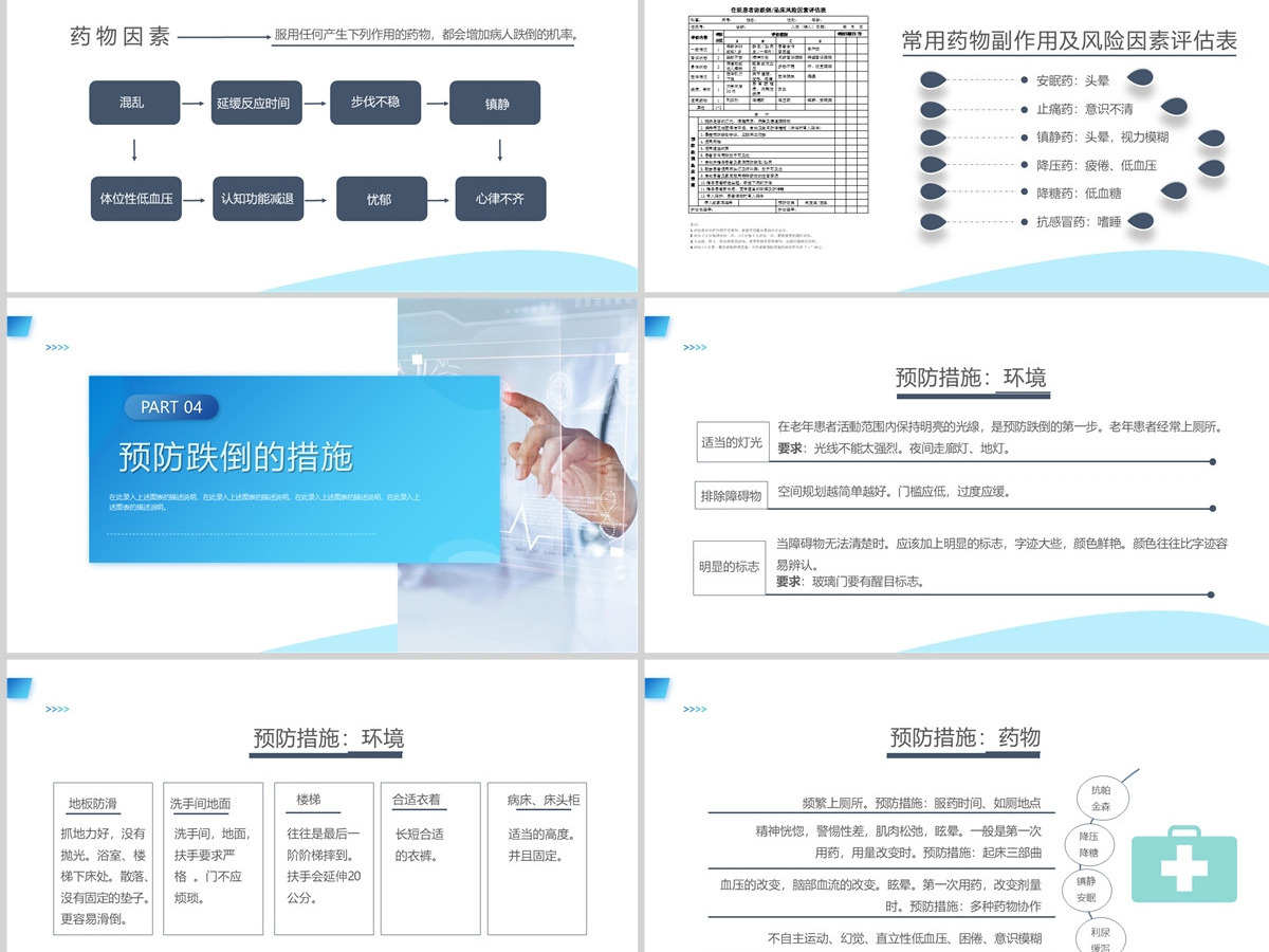 跌倒的预防及护理个性简约护理通用PPT 跌倒的预防及护理个性简约护理通用PPT