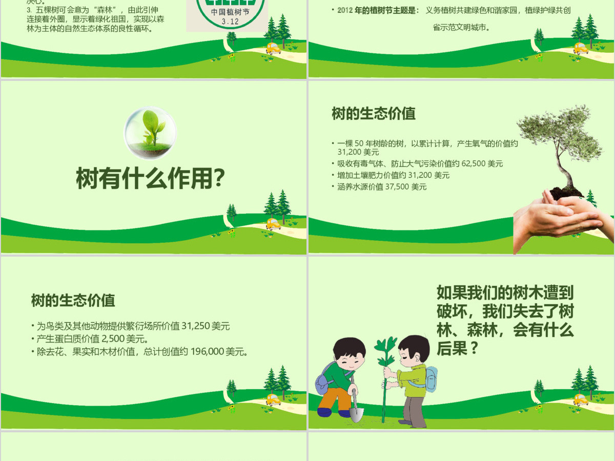 312植树节活动方案保护环境PPT含内容
