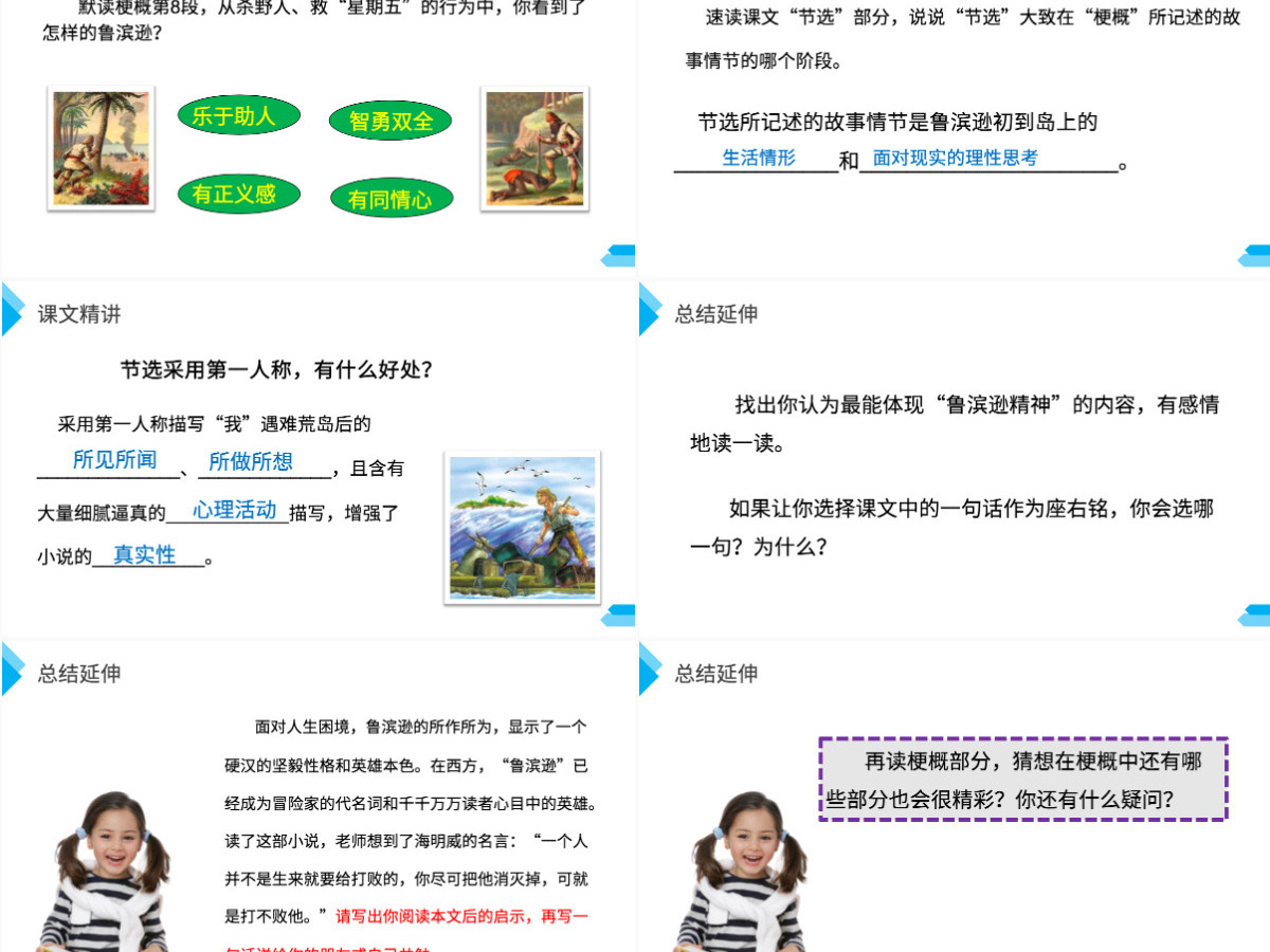部编版六年级语文下册鲁滨逊漂流记语文课件PPT