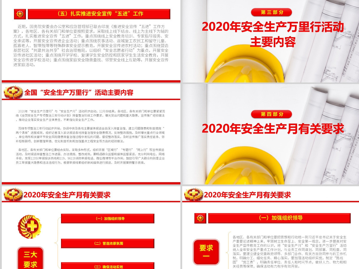 红色2020安全生产月活动宣传PPT 红色2020安全生产月活动宣传PPT