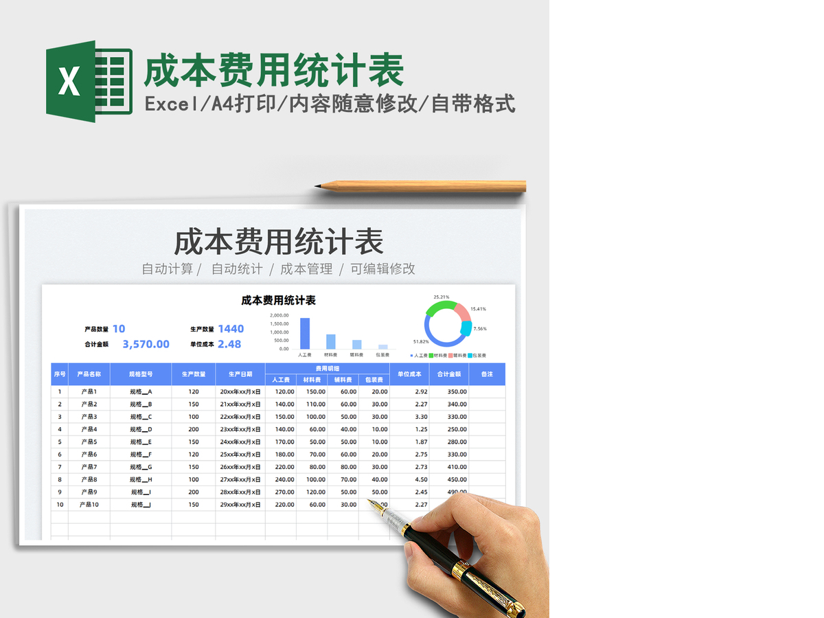 2021成本费用统计表免费下载 2021成本费用统计表免费下载