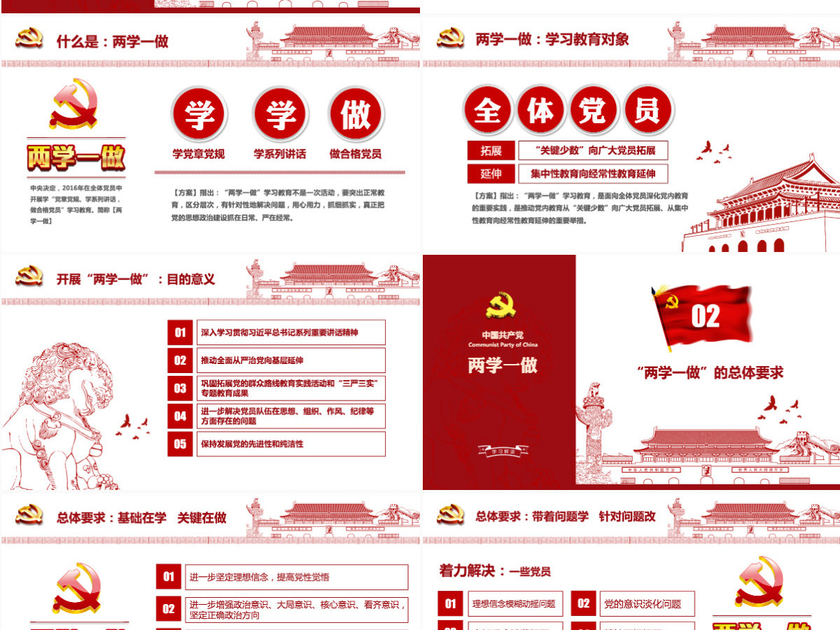 两学一做ppt模板党课课件党建党章学习-含讲稿 两学一做ppt模板党课课件党建党章学习-含讲稿