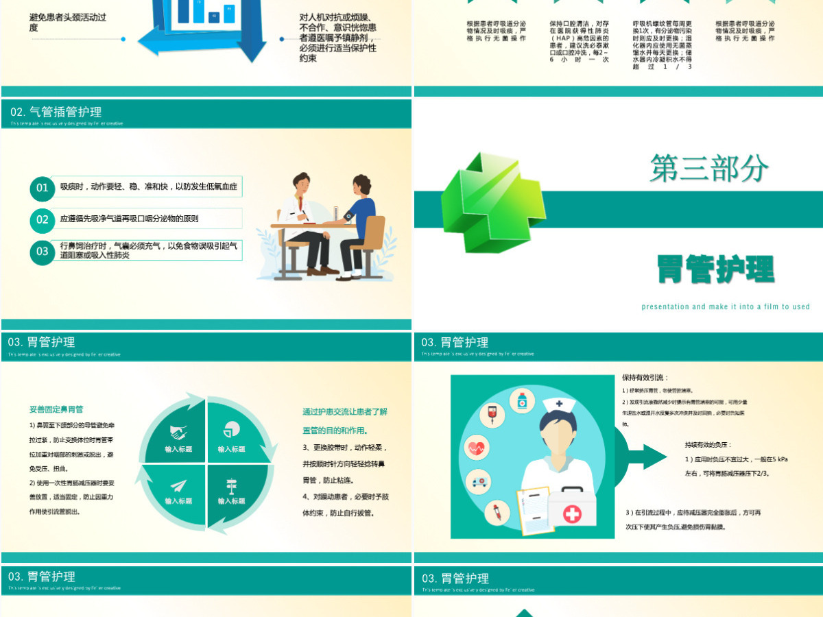 各种常见管道护理简约商务医学行业通用PPT