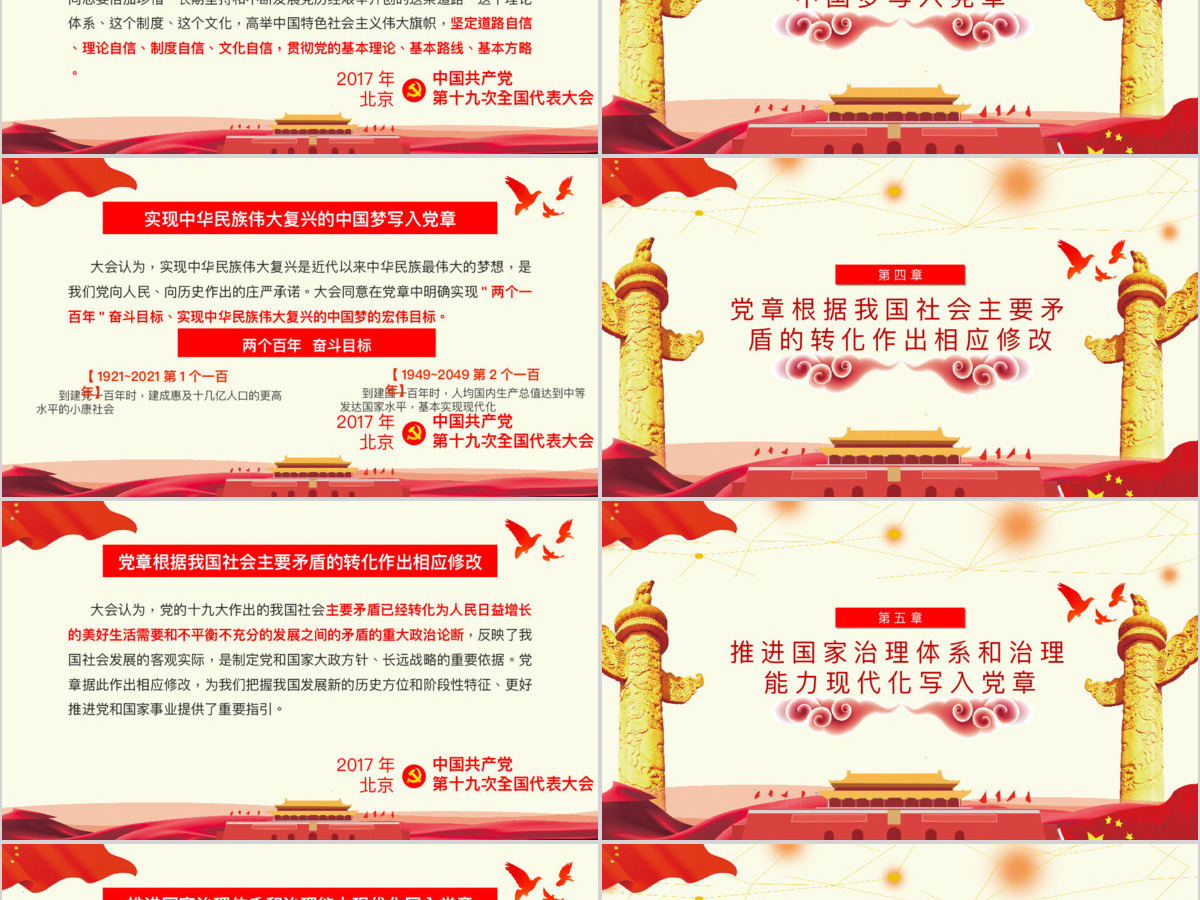 解读学习党的章程十大修改十九大新党章PPT模板
