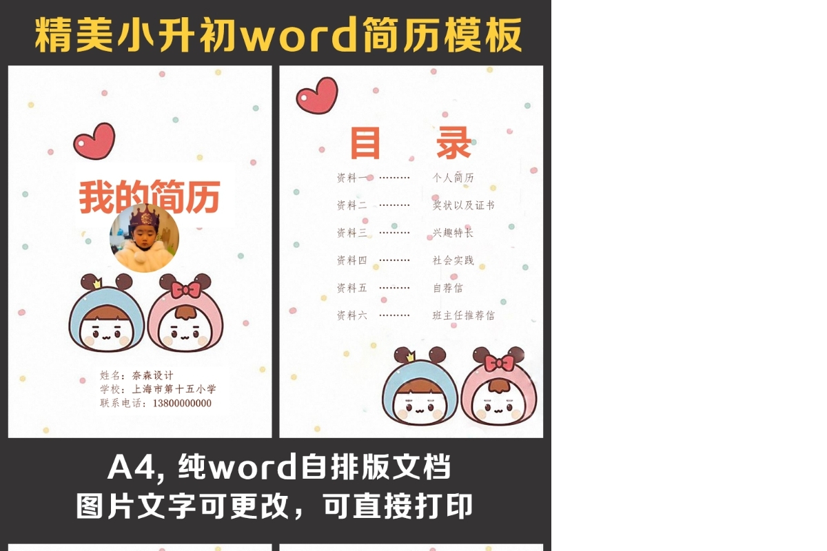 小升初简历