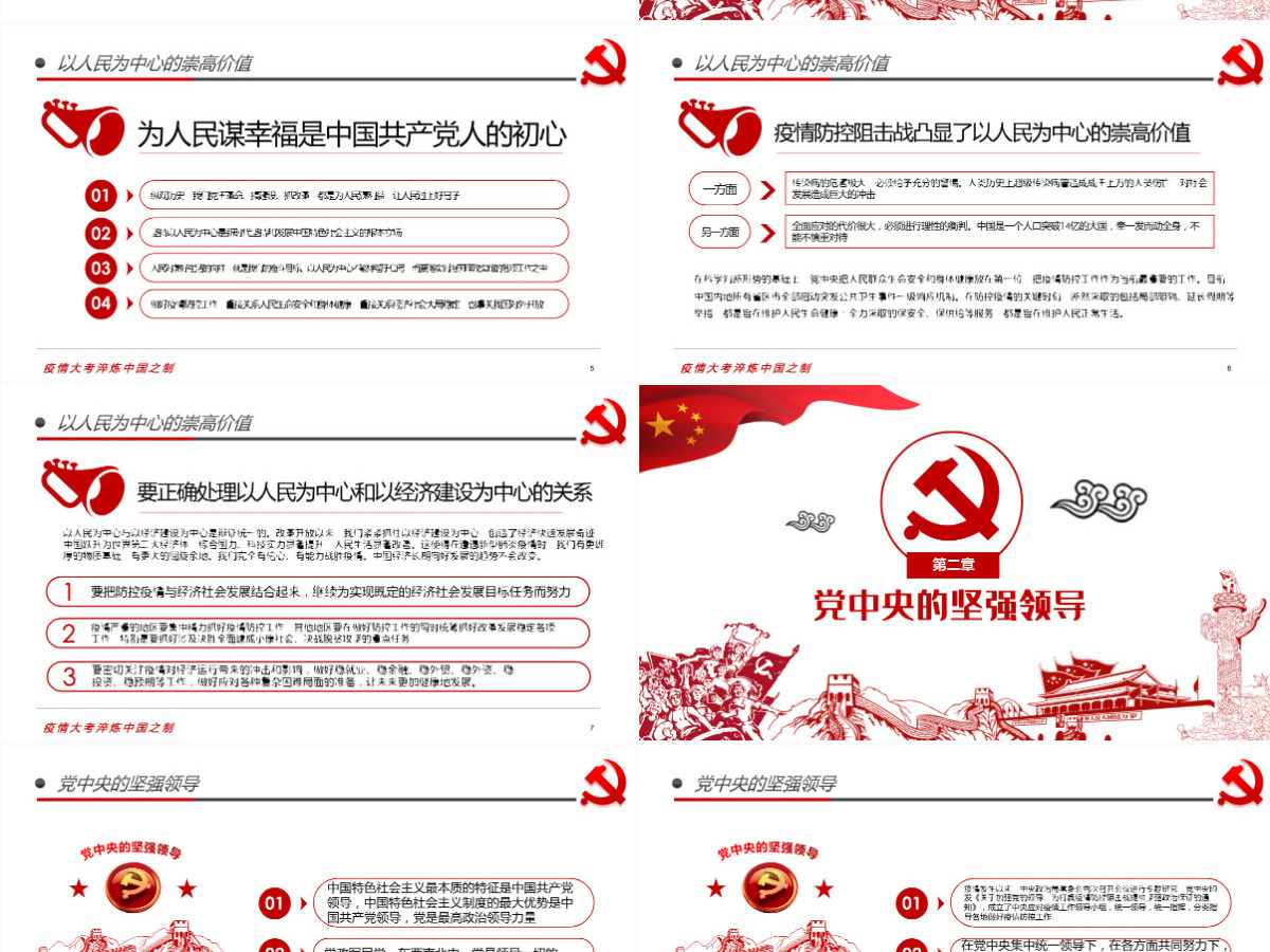 原创疫情大考淬炼中国之制抗击疫情微党课PPT模板 原创疫情大考淬炼中国之制抗击疫情微党课PPT模板