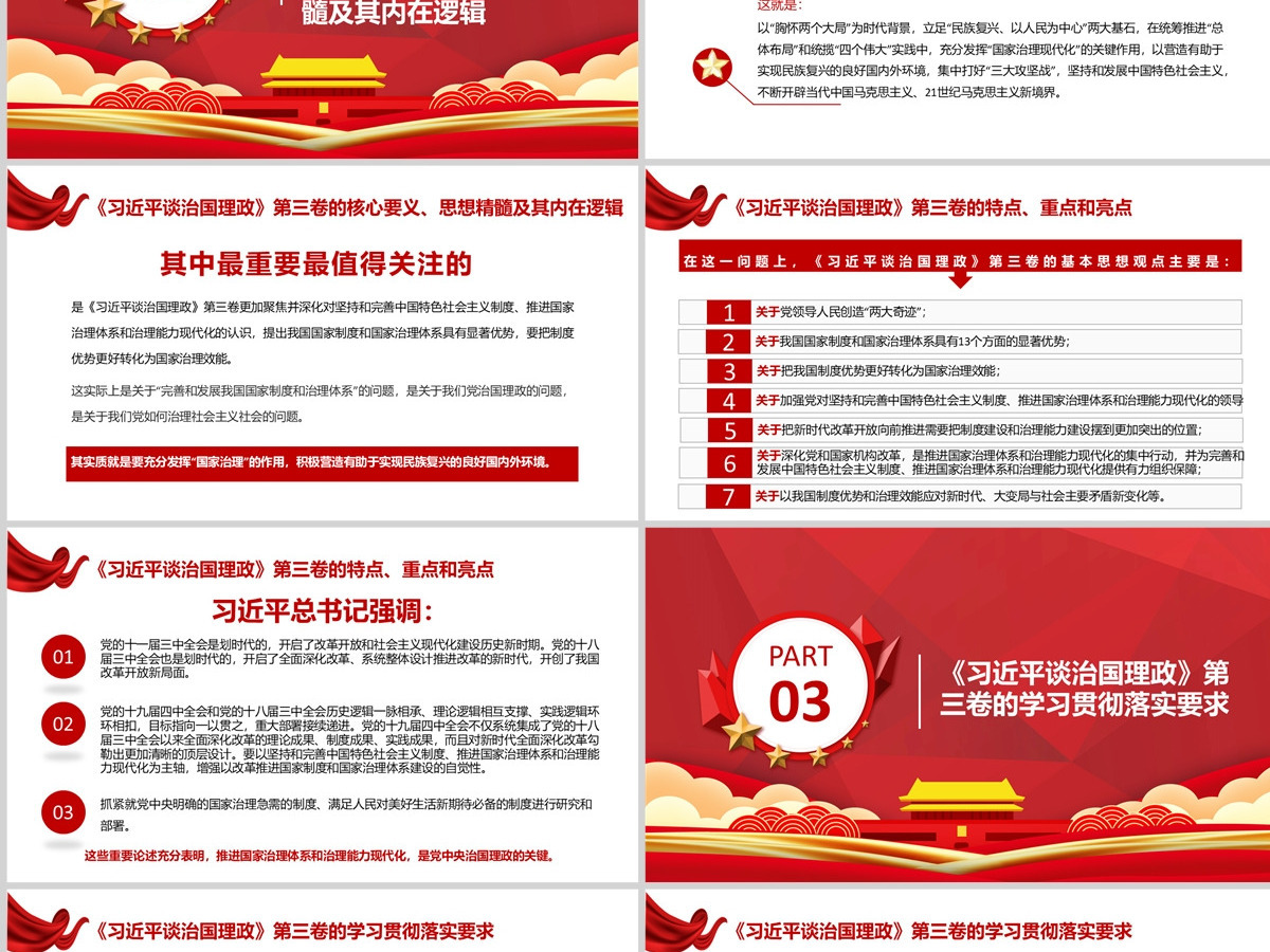 红色时尚《习近平谈治国理政》第三卷 重点内容全面解读 PPT课件 红色时尚《习近平谈治国理政》第三卷 重点内容全面解读 PPT课件