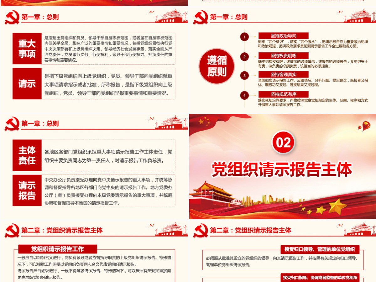 原创中国共产党重大事项请示报告条例解读PPT-版权可商用含讲稿 原创中国共产党重大事项请示报告条例解读PPT-版权可商用含讲稿