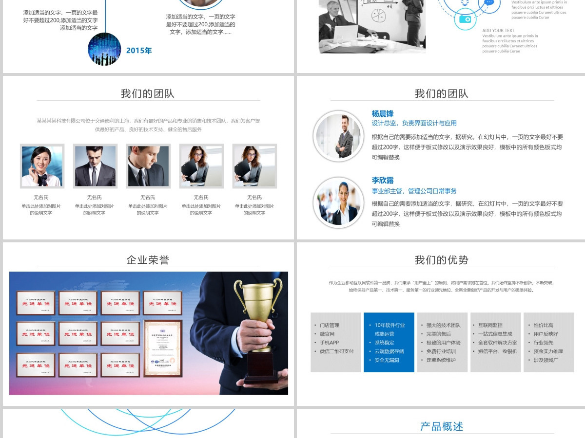 蓝色简约商务通用商业融资计划书ppt模板