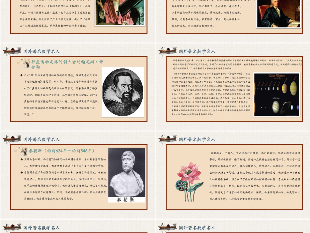 历史近代史数学名人介绍主题班会PPT模板 历史近代史数学名人介绍主题班会PPT模板