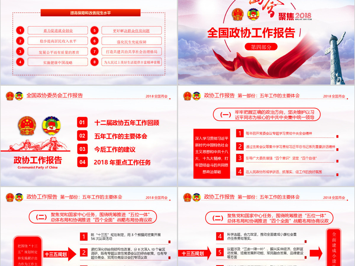 2018全国两会政协政府工作报告ppt