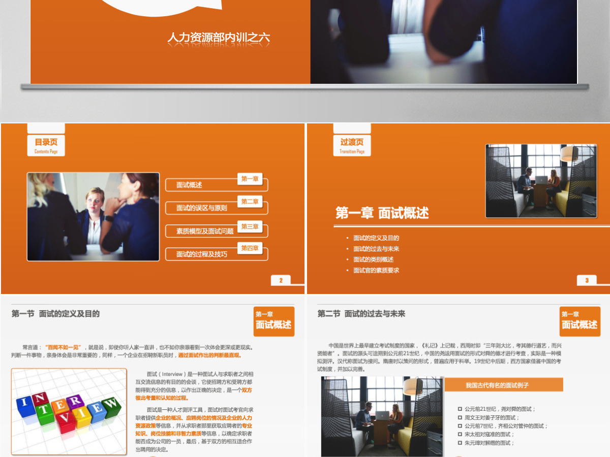 人力资源面试技能培训PPT模板