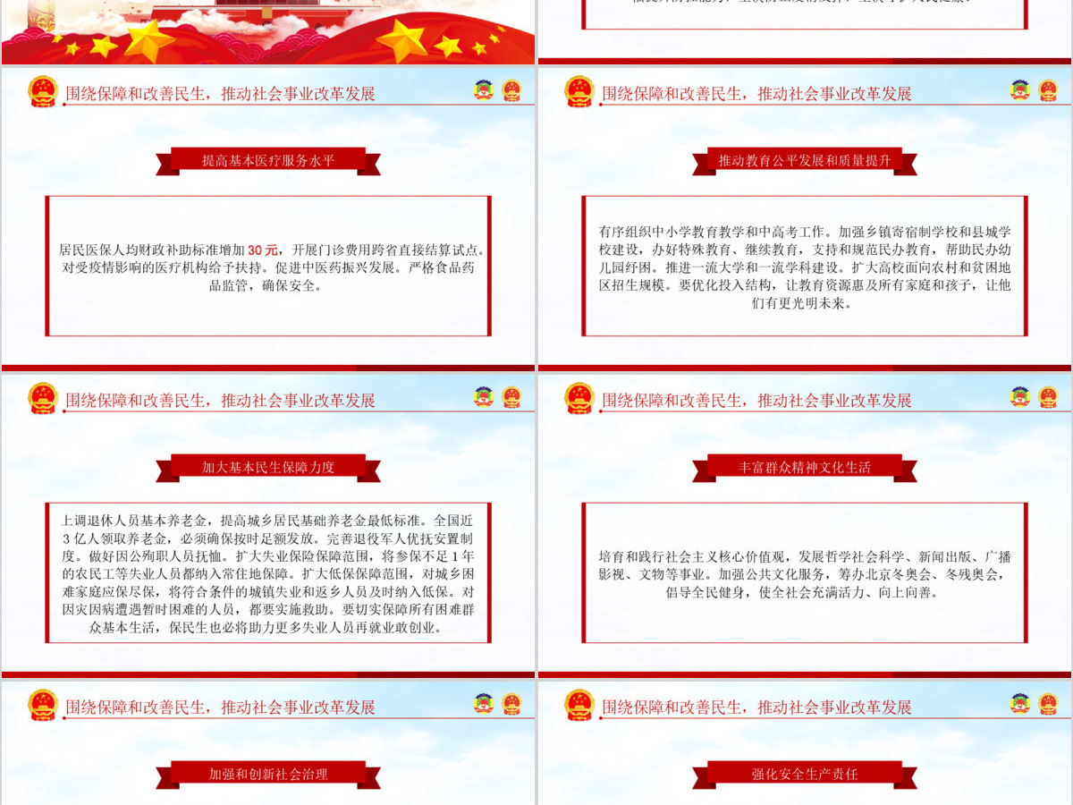 聚焦全国两会政府工作报告学习解读党建PPT-含讲稿