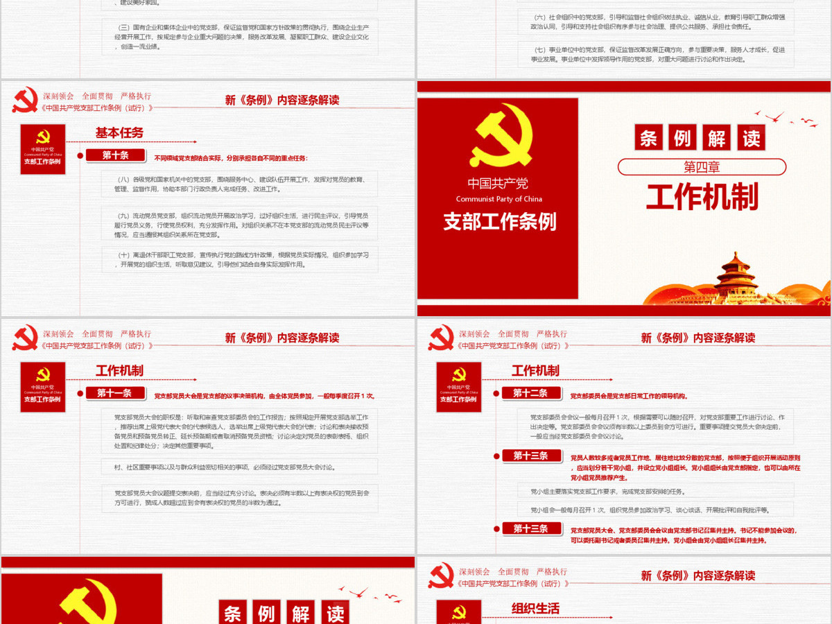 原创2018党支部工作条例党建党政党课党员-版权可商用