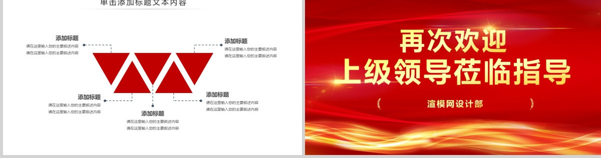 2023红色莅临指导PPT模板
