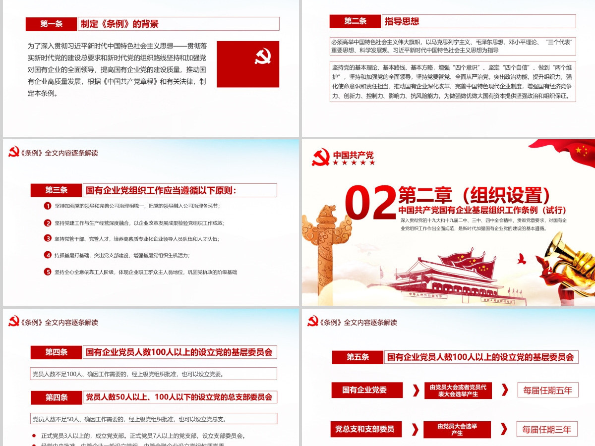 完整解读2020中国共产党国有企业基层组织工作条例全文内容PPT模版 完整解读2020中国共产党国有企业基层组织工作条例全文内容PPT模版