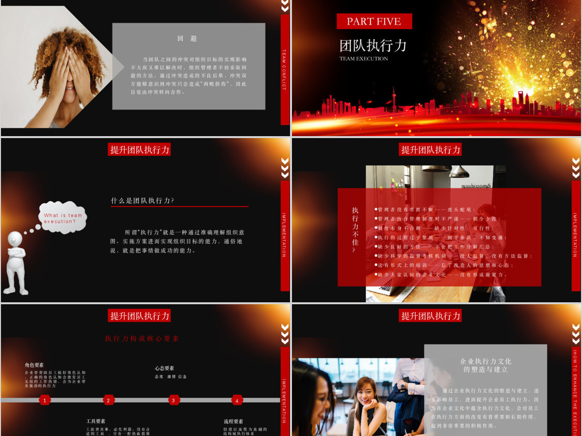 酷炫大气团队精神公司企业员工培训团队建设与管理培训课件PPT模板