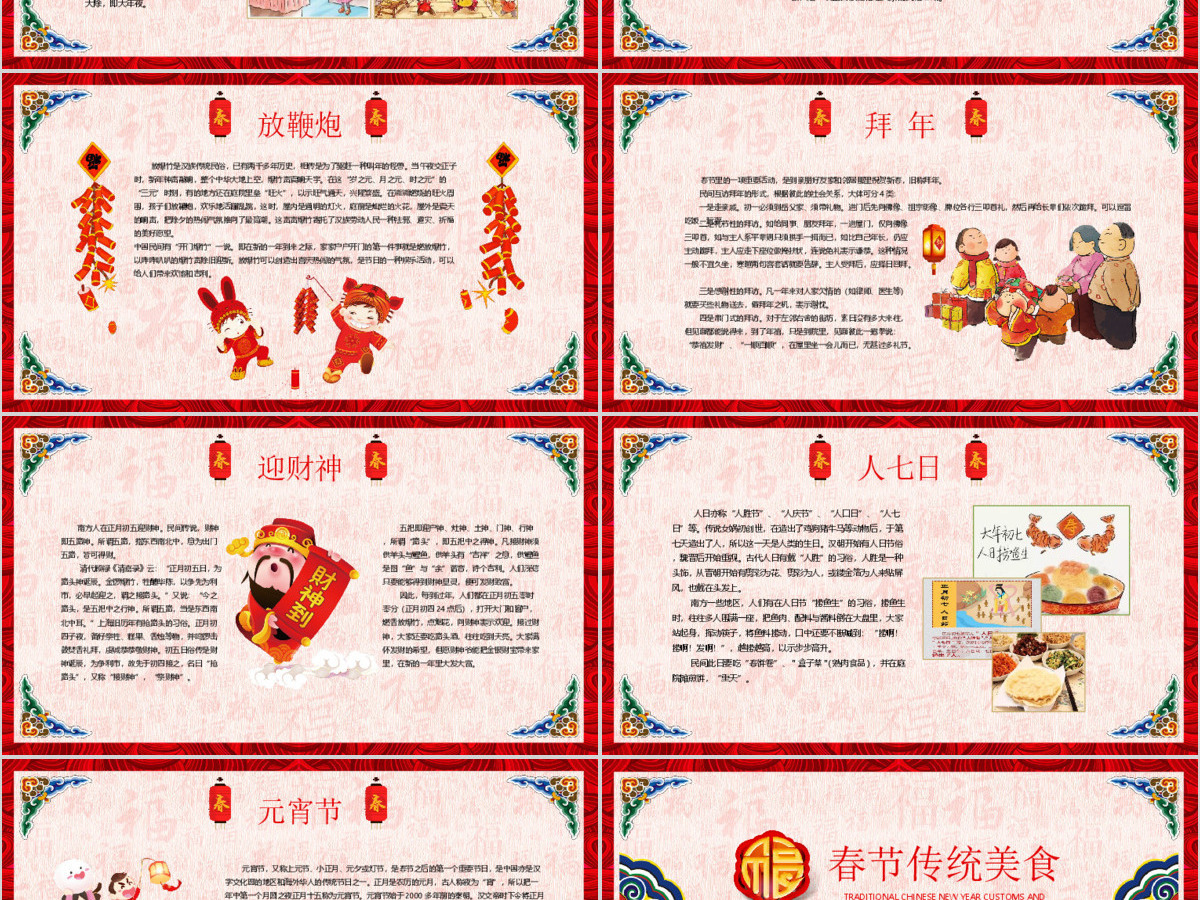 新年春节习俗传统文化民俗中国年PPT模板