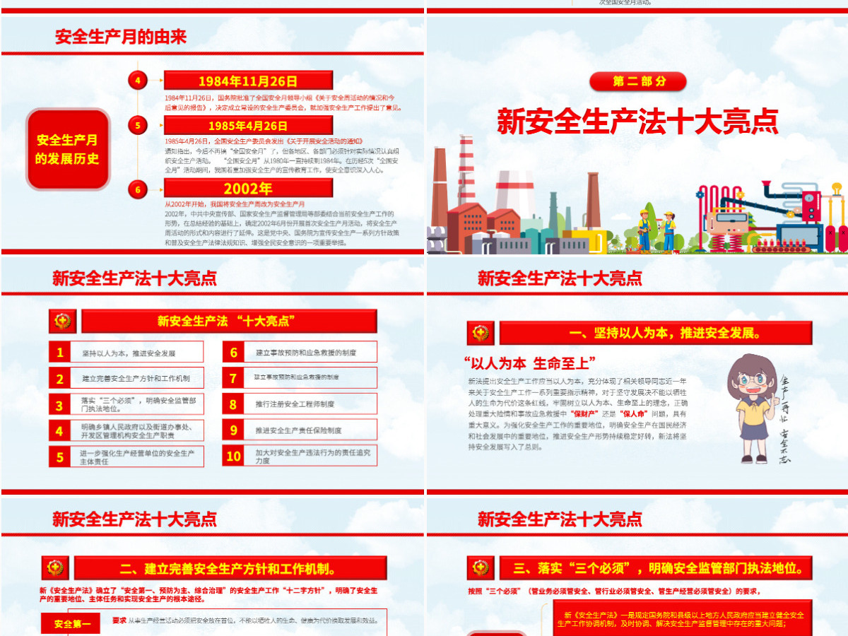 2021安全生产卡通风格安全生产月PPT模板 2021安全生产卡通风格安全生产月PPT模板