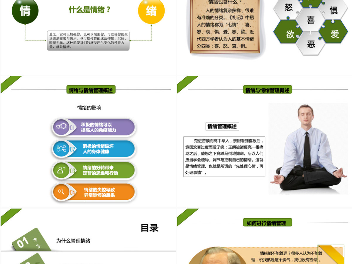 清新型情绪管理PPT模板 清新型情绪管理PPT模板